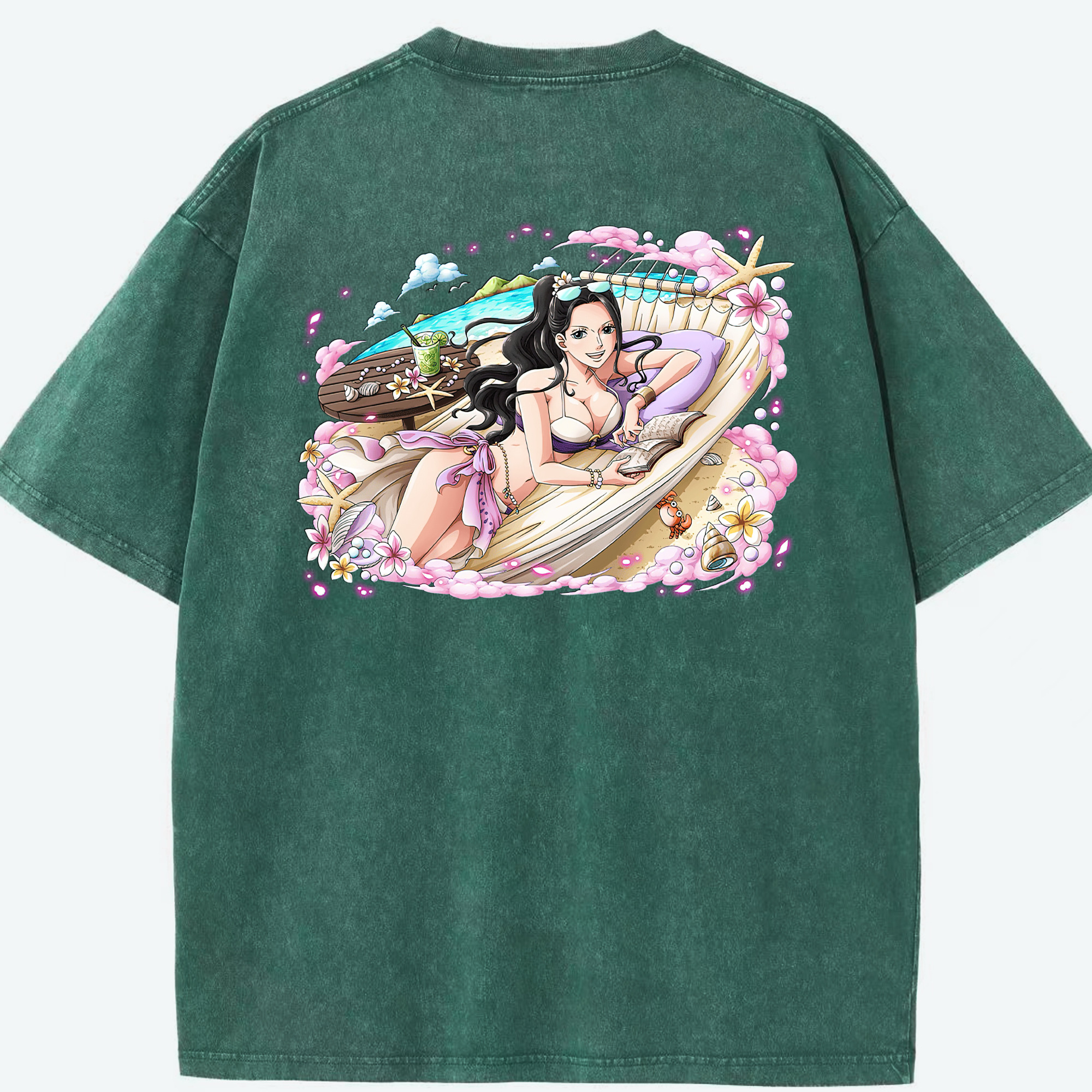 ワンピース ニコ・ロビン ONE PIECE Nico Robin 綿100% ヴィンテージ風 半袖Tシャツ（背面プリント）